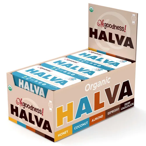 Vista 13 de ¡OhBondad! Halva de Miel Orgánica - Pack de 3 - Solo TRES Ingredientes Simples, Bocadillo y Postre que se Derriten en la Boca, Golosina Endulzada