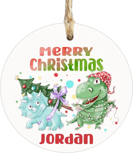 Vista 9 de Adornos personalizados para árbol de Navidad para niños, niña bebé, niño, niño pequeño, adorno de Feliz Navidad 2025, regalos navideños