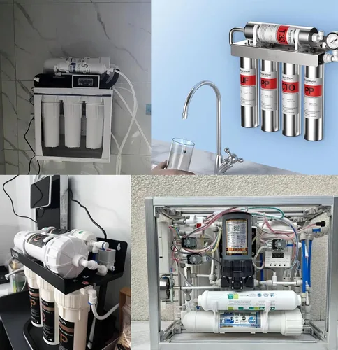 Vista 5 de NSF 1/4" y 3/8" Tubo de línea de agua y accesorios de conexión por empuje para filtro de agua de ósmosis inversa RO, 25 piezas de conectores + 30