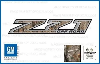 Vista 2 de Z71 - Calcomanías adhesivas para camiones todoterreno para Chevy Silverado Realtree – MAX4 (2014-2017) Bedside (juego de 2)