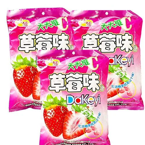 Vista 2 de Hong Yuan Classic Hard Candy 12.3 oz/350 g (lichi, paquete de 3)