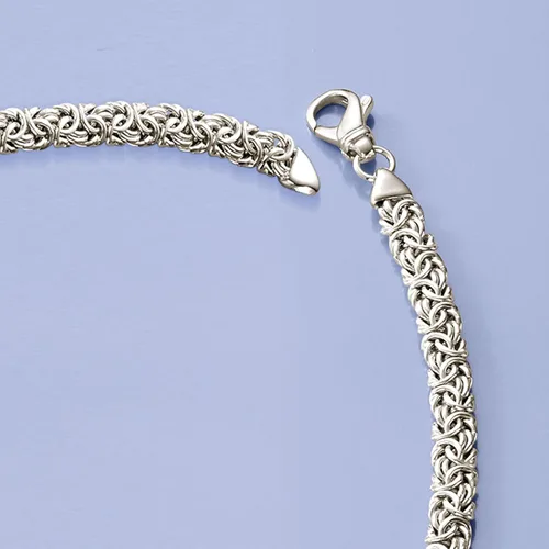 Vista 5 de Ross-Simons Sterling Silver Graduated Byzantine Necklace