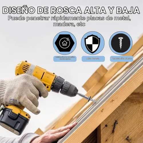 Vista 6 de Tornillos para techos de metal de 10 x 1 pulgada, tornillo para techo de chapa metálica con cabeza hexagonal negra y arandela EPDM para techos Negro