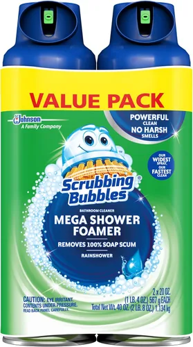 Vista 11 de Scrubbing Bubbles Mega limpiador en aerosol para baño y ducha, aroma a lluvia, 20 oz