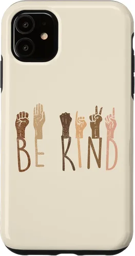 Vista 5 de Funda de regalo BLM para iPhone 14 Be Kind Hands Melanina Black African Pride BLM
