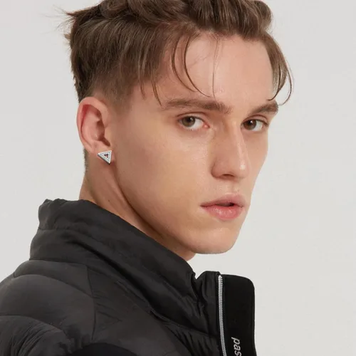 Vista 5 de ONESING Juego de 15 pares de aretes para hombre, aretes negros de acero inoxidable, aretes de cruz para hombres y mujeres, hipoalergénicos