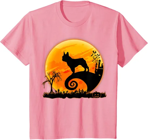 Vista 95 de Camiseta divertida de disfraz de Halloween para perro y luna de Bulldog francés, Negro, S