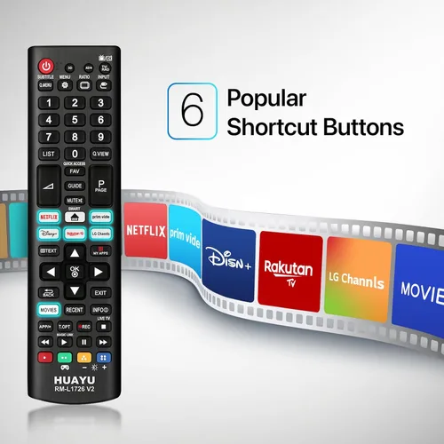 Vista 4 de Nuevo control remoto universal para todos los controles remotos de TV LG, reemplazo actualizado para LG Smart TV con 6 botones de acceso directo
