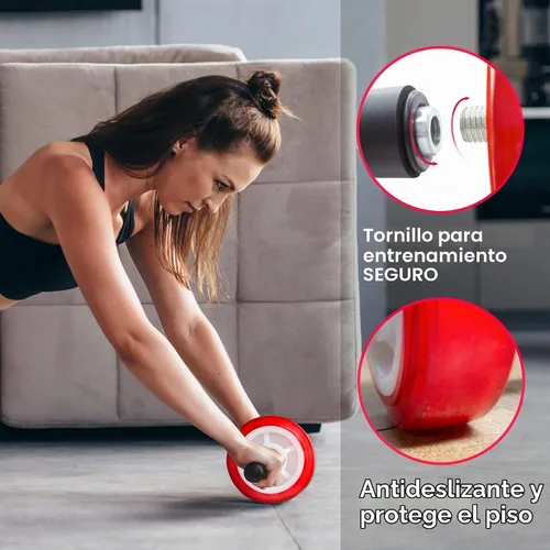 Vista 5 de Rueda de rodillo abdominal, equipo de ejercicio central - capacidad de peso de 880 libras, rueda de abdominales sin ruido para entrenamiento