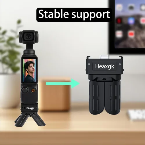 Vista 5 de Kit de trípode de liberación rápida para DJI Osmo Pocket 3, base de adaptador de carga de puerto de función completa tipo C para bolsillo 3