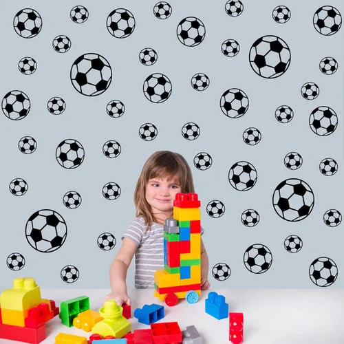 Vista 6 de 44 calcomanías de fútbol, fáciles de despegar y pegar, calcomanías de fútbol de pared para decoración de pared de fútbol para dormitorio de niños
