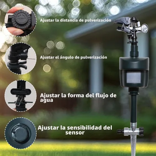 Vista 2 de Aspersor activado por movimiento, repelente impermeable para exteriores para patio Verde