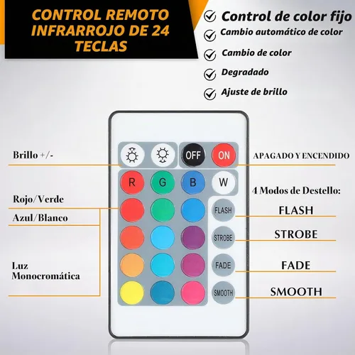 Vista 3 de Riakrum Base de luz LED cuadrada de madera de 4 piezas con control remoto RGB
