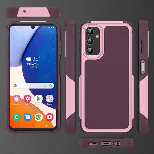 Vista 4 de Asuwish Funda protectora para Samsung Galaxy A14 5G con protector de pantalla de vidrio templado y accesorios de celda, protección de doble capa