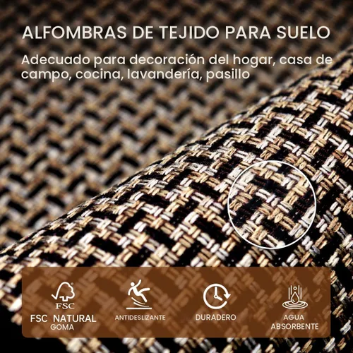 Vista 3 de eqivei Juego de alfombras y tapetes de cocina antideslizantes lavables de 2 piezas, alfombras absorbentes para colocar delante del fregadero