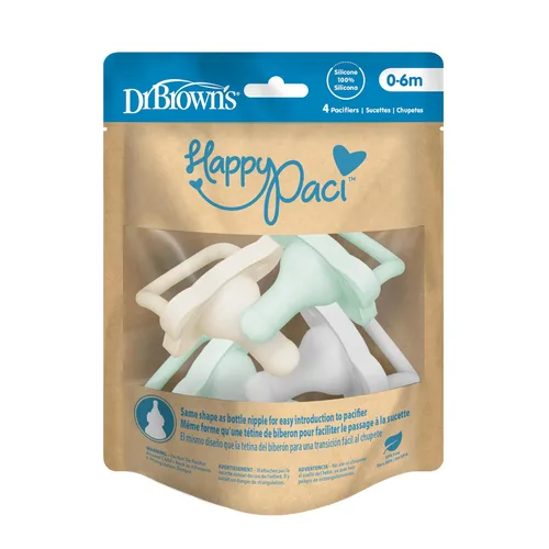 Vista 9 de Dr. Brown's HappyPaci - Chupete para bebé, gris, verde, crudo, 0.0-19.7 ft
