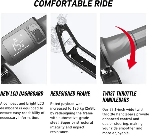 Vista 5 de NIU 100P/100F/300P/300X Electric Scooter Adult - E Scooter with Suspension, 600-1000W Peak Power, 18-37.3 Miles Max Range, Top Speed 17.4-23.6MPH