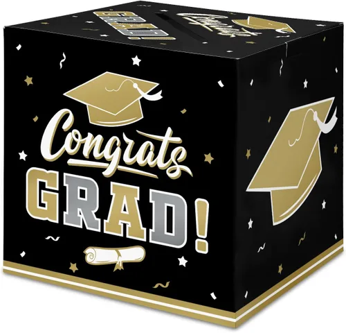 Vista 17 de Gatherfun Decoraciones de fiesta de graduación, caja de tarjetas de graduación para regalos de fiesta de graduación, suministros de fiesta