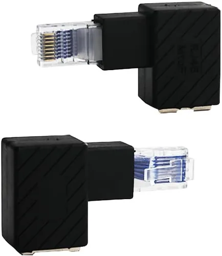 Vista 3 de Adaptador Ethernet de 90 grados, LAN Ethernet de 90 grados, RJ45 macho a hembra, adaptador de red de ángulo recto Cat5 / Cat5e / Cat6 para módem