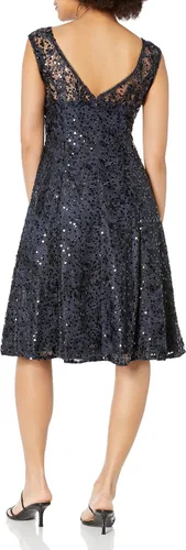 Vista 2 de Adrianna Papell Vestido de cóctel bordado midi para mujer