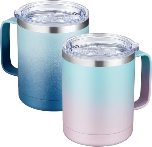 Vista 67 de MEWAY - Taza de café con asa, vaso térmico