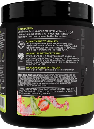 Vista 3 de Rule 1 Proteins Hidratación en polvo, 30 porciones (fresa kiwi)