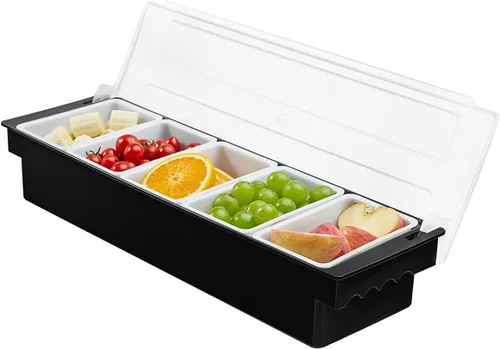 Vista 9 de Bandeja de servir enfriada con hielo, ollas de condimentos de 3 compartimentos (3 compartimentos)