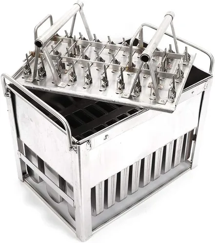 Vista 4 de 30 moldes de acero inoxidable para helados y paletas congeladas, soporte para palitos de helado + cepillo de limpieza