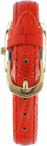 Vista 2 de Women's 20mm Square Watch with Glossy Red Leather Strap