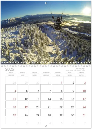 Vista 5 de Parapente - entre el cielo y la tierra (calendario mensual de pared 2025 11.7 x 16.5 pulgadas (abierto), calendario de 14 meses CALVENDO