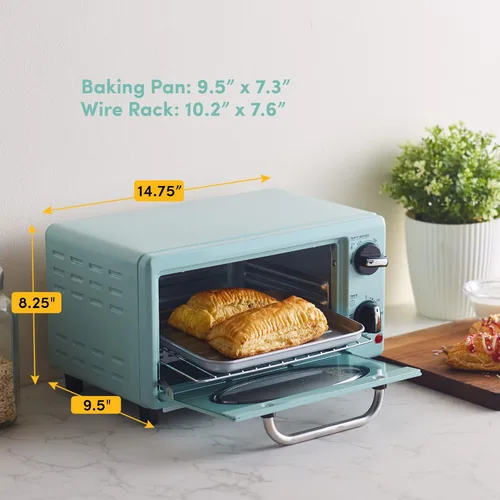 Vista 3 de Elite Gourmet de Maximatic Americana Collection ETO147M - Horno tostador retro de los años 50 para encimera estilo diner, para hornear y tostar, se