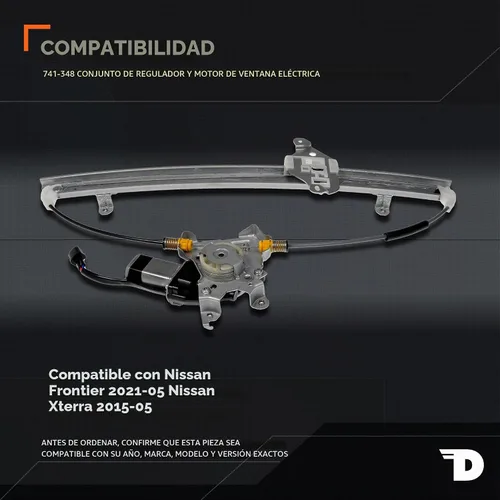 Vista 3 de Conjunto de motor y elevalunas eléctrico Dorman 741-348 para ventana delantera izquierda de Nissan Frontier