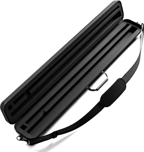 Vista 5 de Casemaster Parallax Pro 2x2 Pool Cue Case, Foam-Padded Billiard Stick Case Negro