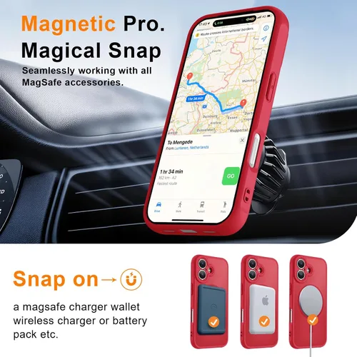 Vista 150 de MOCCA - Funda magnética resistente para iPhone XR de 6.1 pulgadas, compatible con MagSafe, funda con protección contra caídas de grado militar