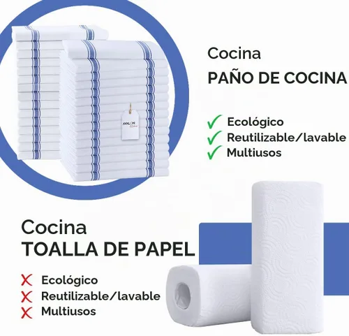 Vista 2 de Paquete de 30 paños de cocina de 100 % algodón con rayas azules, paños de cocina de 15 x 25 pulgadas, paños de cocina para lavar platos, trapos