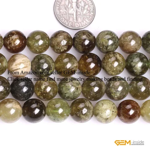 Vista 2 de Gem-Inside - Perlas sueltas naturales de Tsavorita de 0.394 in, hechas a mano para mujeres