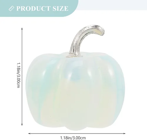Vista 2 de Calabaza decorativa de cristal de cristal: figura de calabaza soplada a mano, adorno de cristal, centros de mesa de calabaza, cosecha de otoño
