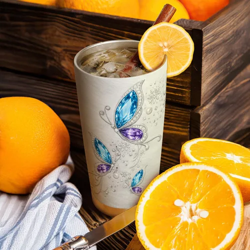Vista 3 de 20oz Jewelry Butterfly Tumbler, Inspirational, Motivational Birthday Gifts for Butterfly Lovers, Coffee Tumbler for Women, Stainless Steel Double