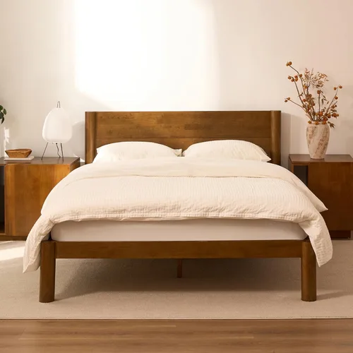 Vista 13 de FLEXISPOT Hako - Marco de cama de carpintería japonesa G2, cama de plataforma Queen de madera de caucho maciza, certificado IAS y SGS