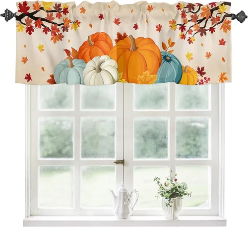 Vista 15 de Cortinas de cocina con muñeco de nieve azul para ventana de baño de cocina