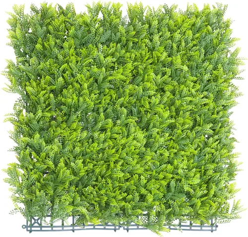 Vista 18 de E&K Panel de valla de plantas artificiales de 20 x 20 pulgadas, hojas sintéticas, césped, panel de privacidad para interiores y exteriores