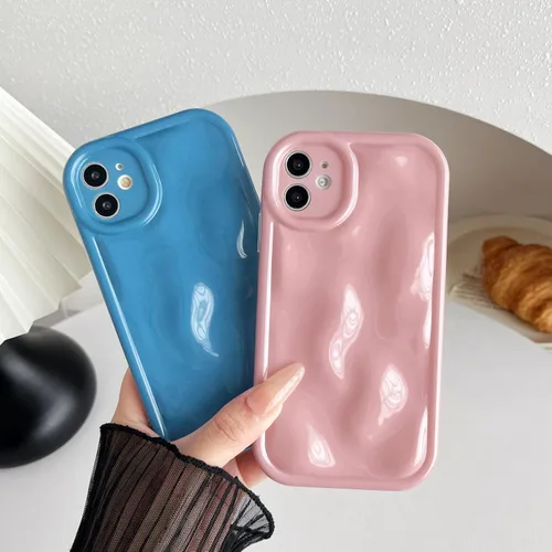 Vista 3 de Caseative Funda para iPhone 11, color negro Galjanoplastia de cromo suave de la burbuja del meteorito de la onda de la ondulación