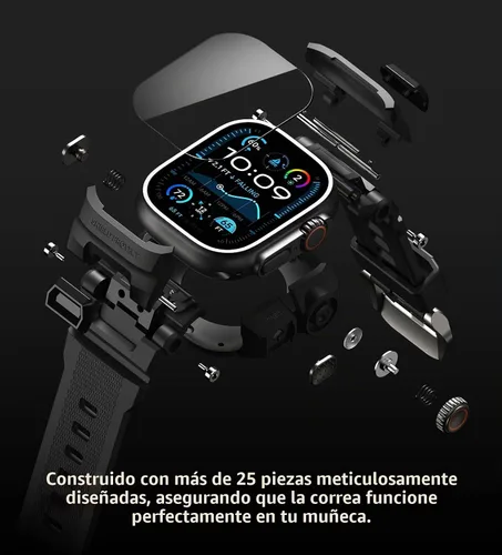 Vista 5 de ULTIMAL Funda resistente con correa para Apple Watch de 1.732 pulgadas, compatible con Apple Watch Ultra 4/3/2/1, grado militar, a prueba de golpes