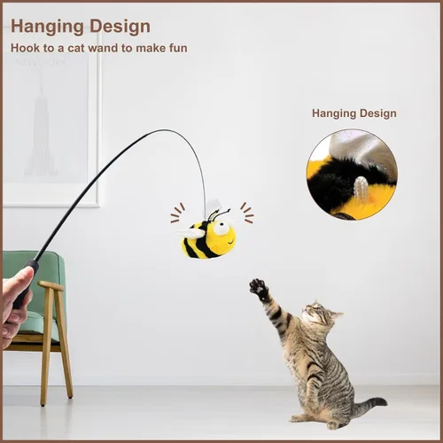 Vista 5 de Juguetes interactivos para gatos, recargables, activados por el tacto, hierba gatera, juguetes de pájaros chirridos para gatos y gatitos