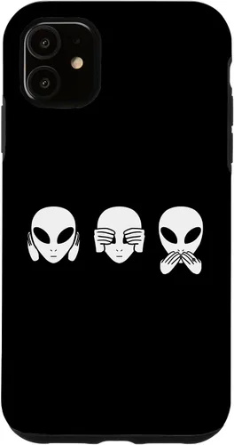 Vista 8 de Alien See Hear Speak No Evil Funny Extraterrestrial Space Case for iPhone 17