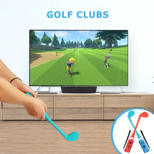 Vista 3 de 18 in 1 Accessories Kit for Nintendo Switch OLED Sports Games, Tennis Rackets, Comfort Grips Golf Clubs, Swords, Wrist Bands and Leg Strap