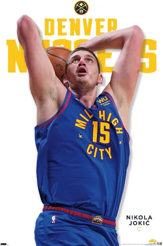 Vista 9 de Trends International NBA Denver Nuggets - Póster de pared Nikola Jokic Feature Series 23, 22.4 pulgadas de largo x 14.7 W, versión enmarcada