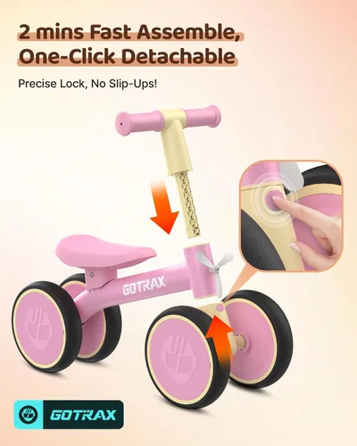 Vista 5 de Gotrax Bicicleta de equilibrio para bebé, ruedas silenciosas de 7 pulgadas