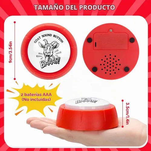 Vista 2 de Botón de sonido de cabra gritando para diversión de escritorio, botón de broma con sonido de cabra, perfecto para oficina, hogar, regalo de broma