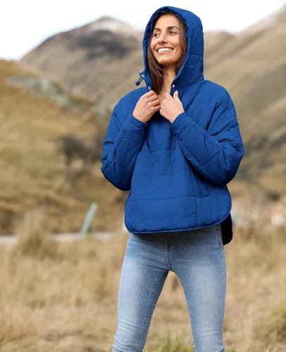 Vista 44 de QIBABU Chaqueta acolchada con capucha de gran tamaño para mujer, ligera, acolchada, manga larga, abrigo de invierno cálido